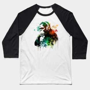 DJ Chimpanzee Funny Baseball T-Shirt